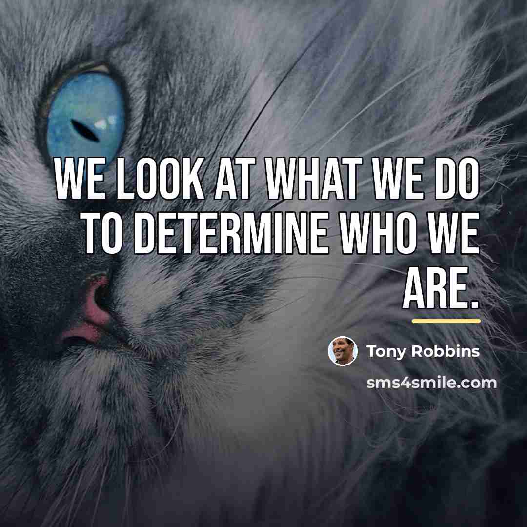 “We look at what we do to determine who we…” quote by Tony Robbins