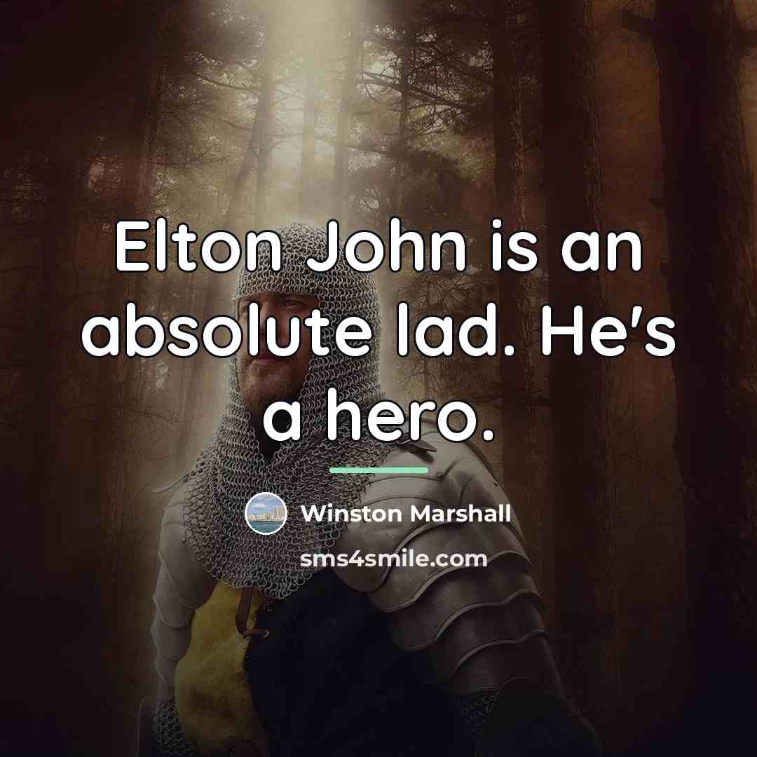 “Elton John is an absolute lad. He's a hero.…” quote by Winston Marshall