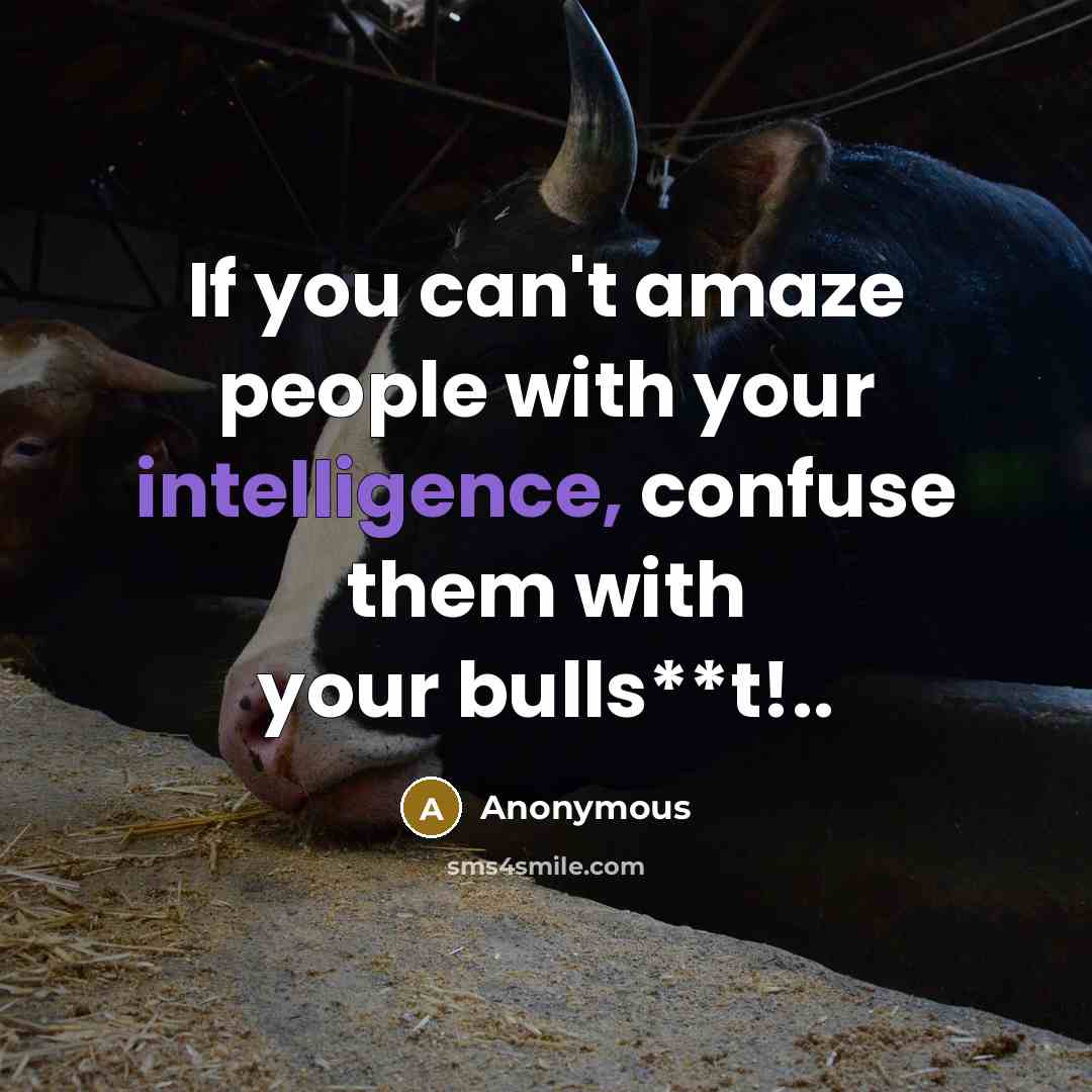 “If you can't amaze people with your intelligence, confuse them with your bulls**t!..” quote by Anonymous