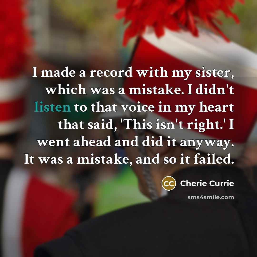 “I made a record with my sister, which was a…” quote by Cherie Currie