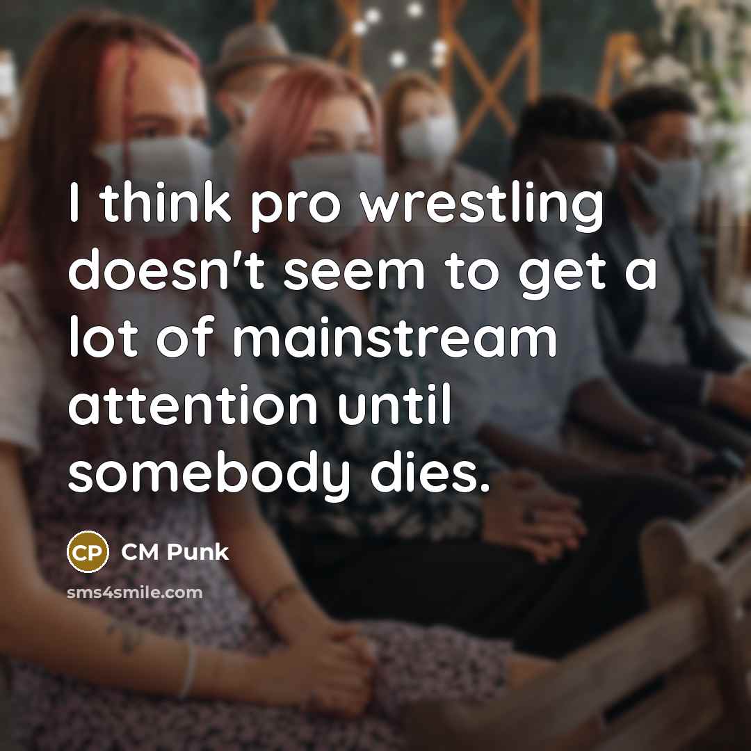 “I think pro wrestling doesn't seem to get a lot…” quote by CM Punk