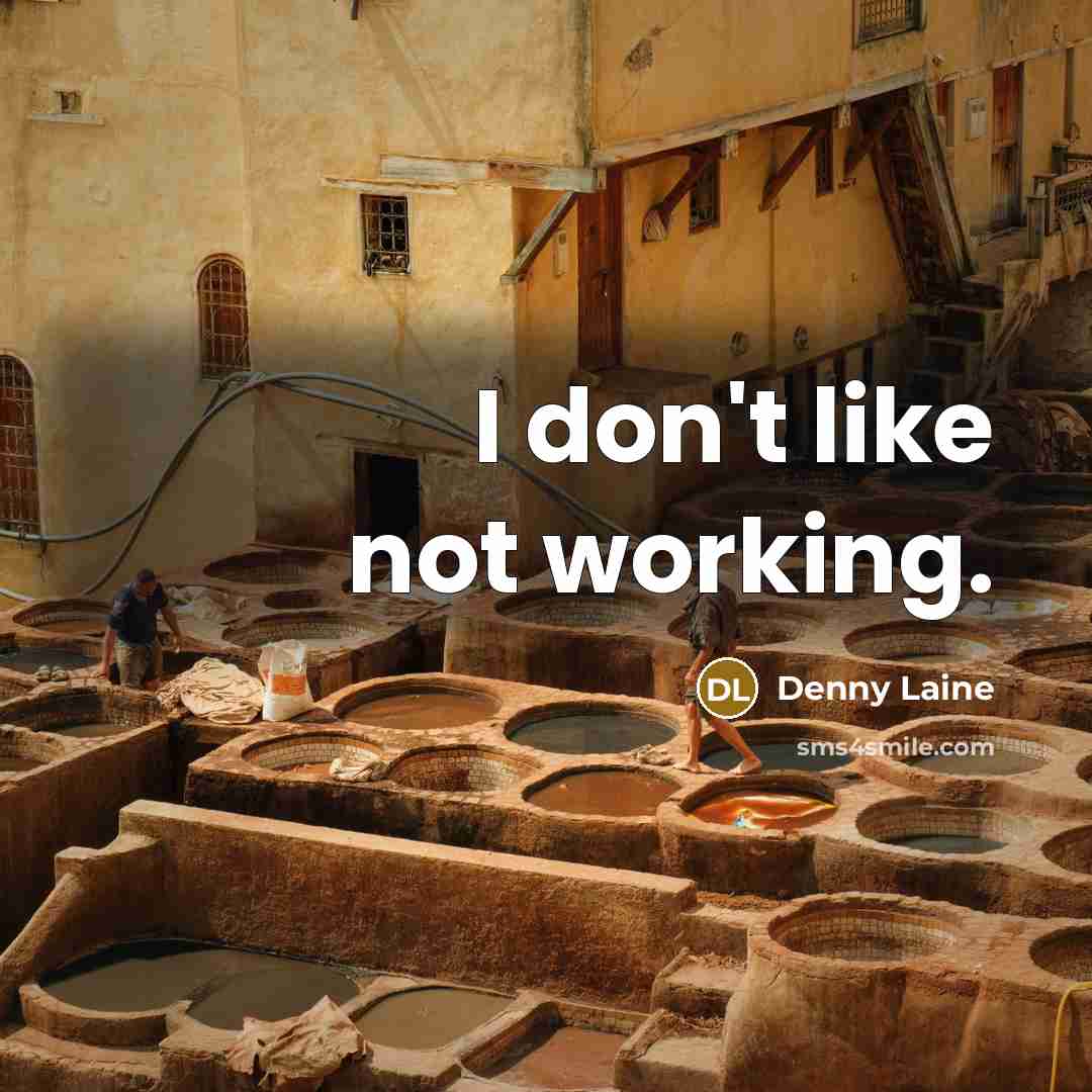 “I don't like not working.…” quote by Denny Laine