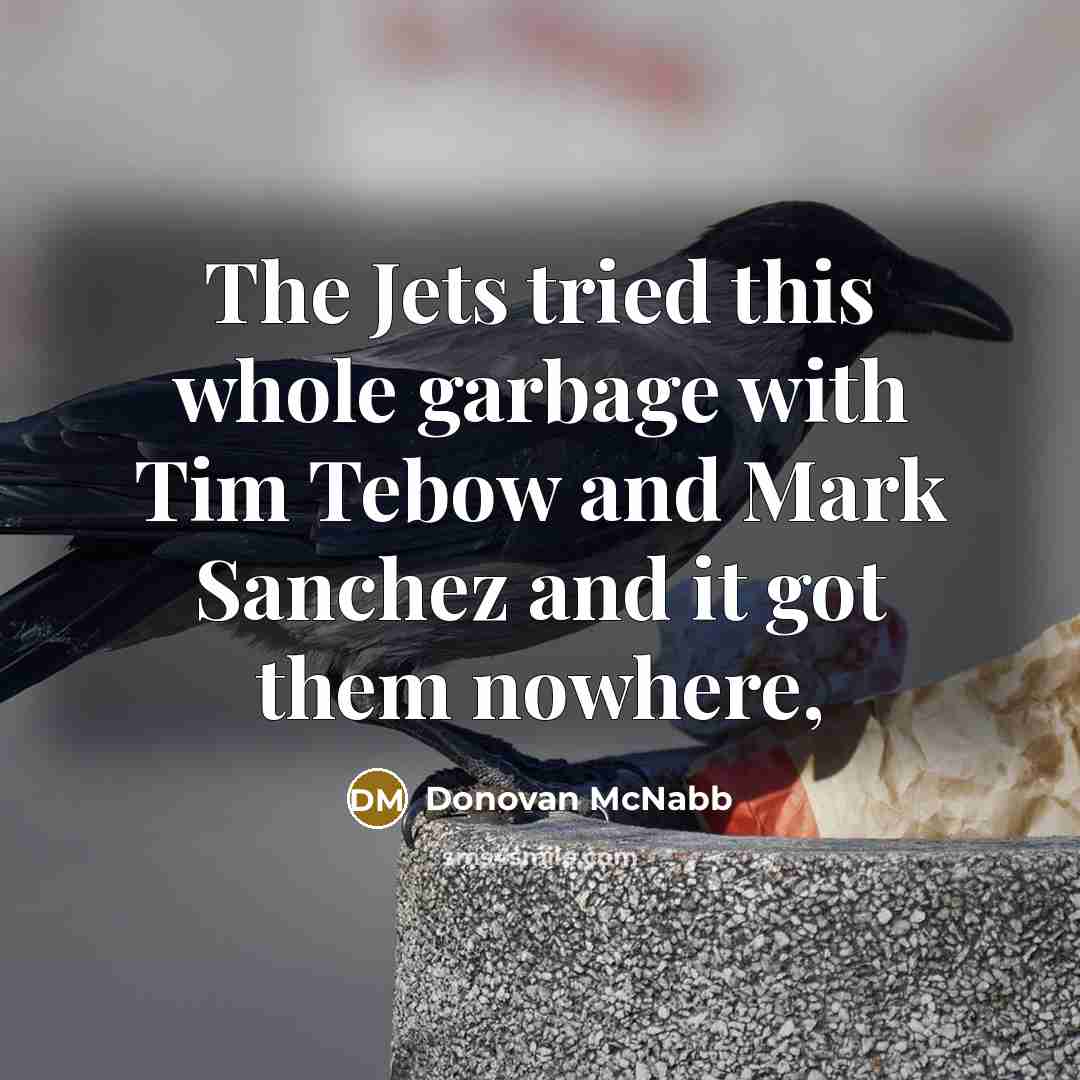 “The Jets tried this whole garbage with Tim Tebow and…” quote by Donovan McNabb