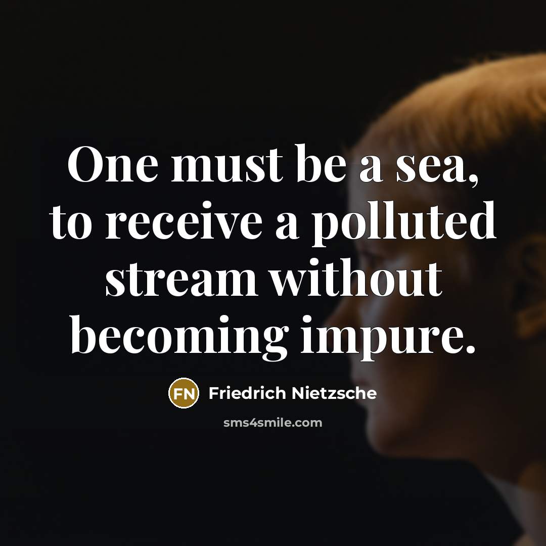 “One must be a sea, to receive a polluted stream…” quote by Friedrich Nietzsche
