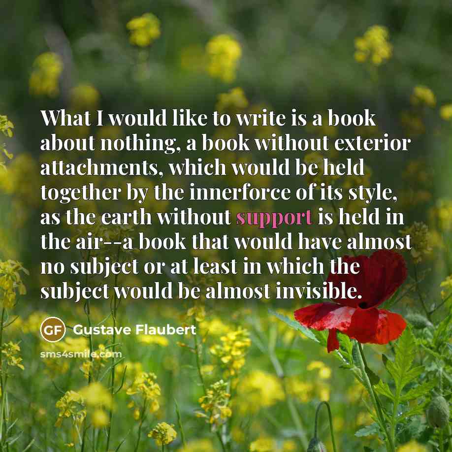 “What I would like to write is a book about…” quote by Gustave Flaubert