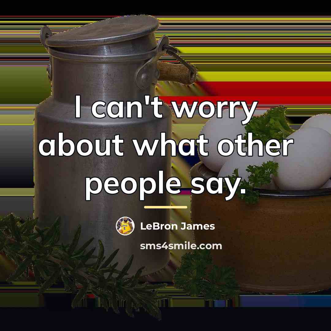 “I can't worry about what other people say.…” quote by LeBron James