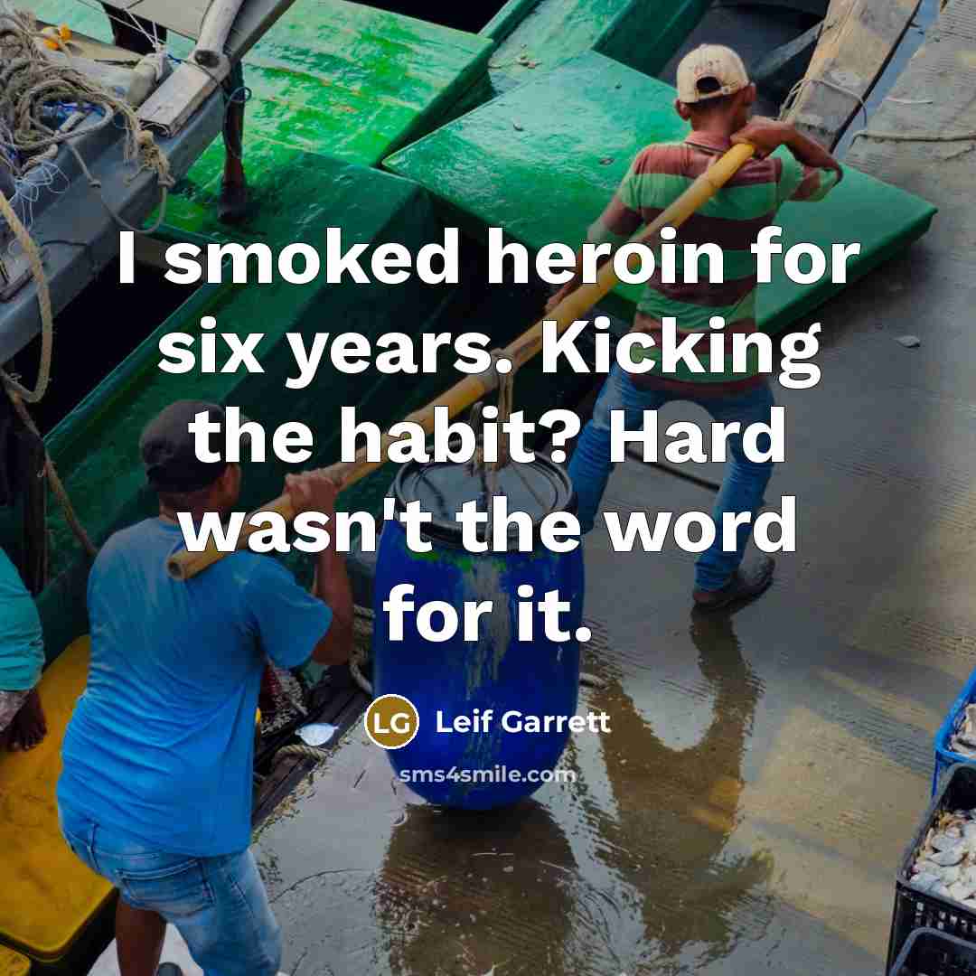 “I smoked heroin for six years. Kicking the habit? Hard…” quote by Leif Garrett