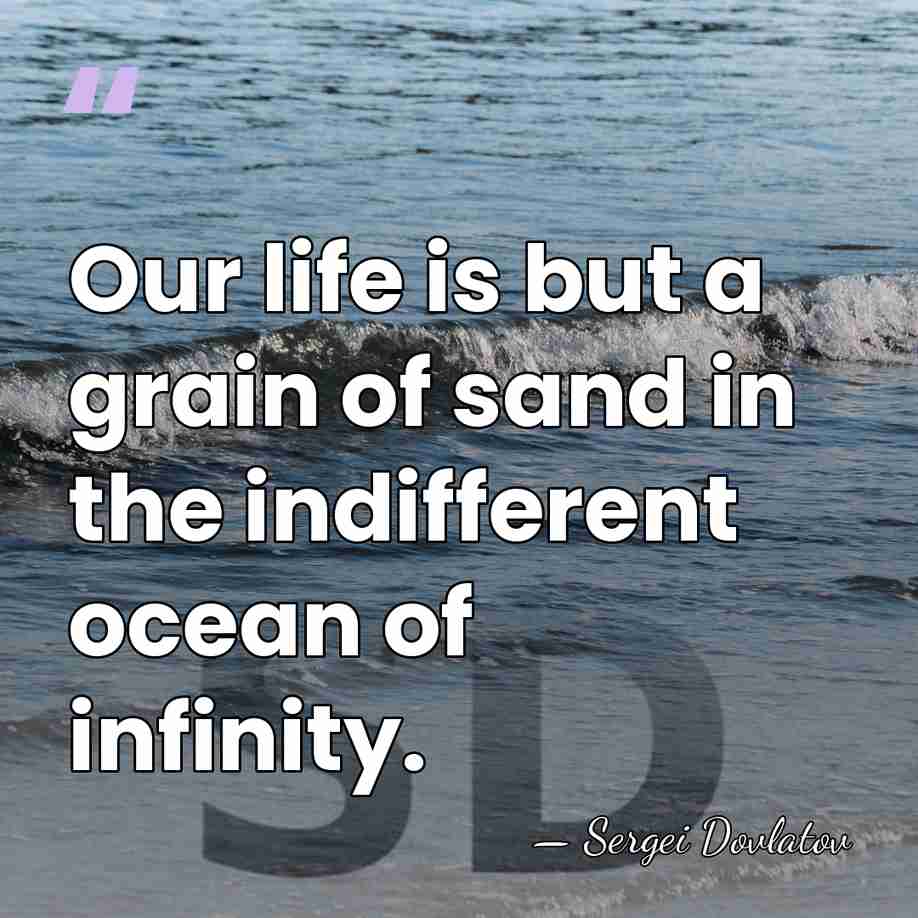 Our life is but a grain of sand in the indifferent ocean&hellip; - Sergei Dovlatov