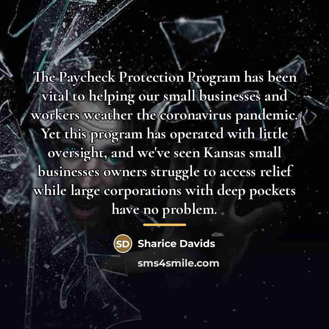“The Paycheck Protection Program has been vital to helping our…” quote by Sharice Davids