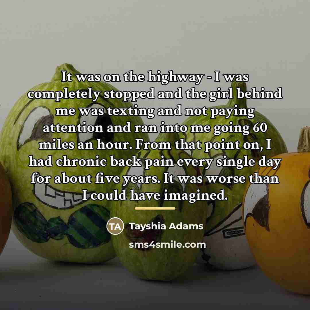 “It was on the highway - I was completely stopped…” quote by Tayshia Adams