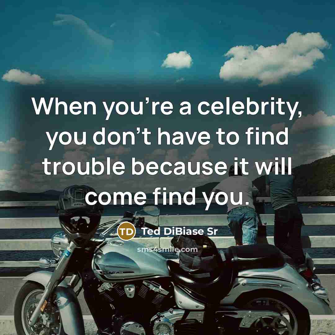 “When you're a celebrity, you don't have to find trouble…” quote by Ted DiBiase Sr