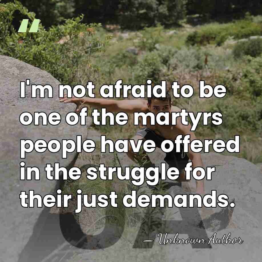 I'm not afraid to be one of the martyrs people have offered&hellip; - Unknown Author