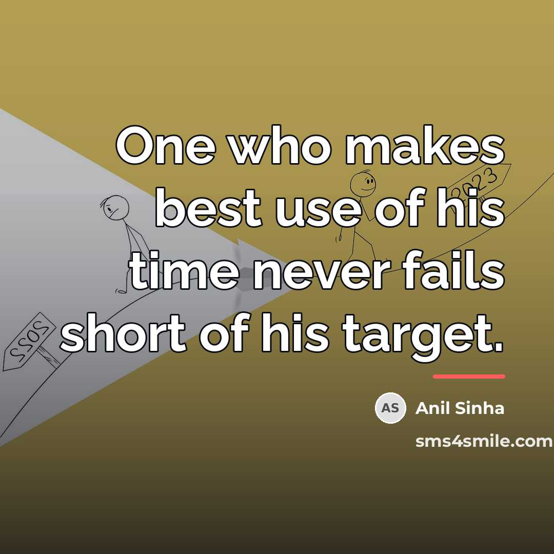 “One who makes best use of his time never fails…” quote by Anil Sinha