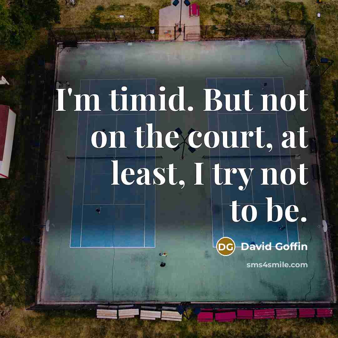 “I'm timid. But not on the court, at least, I…” quote by David Goffin
