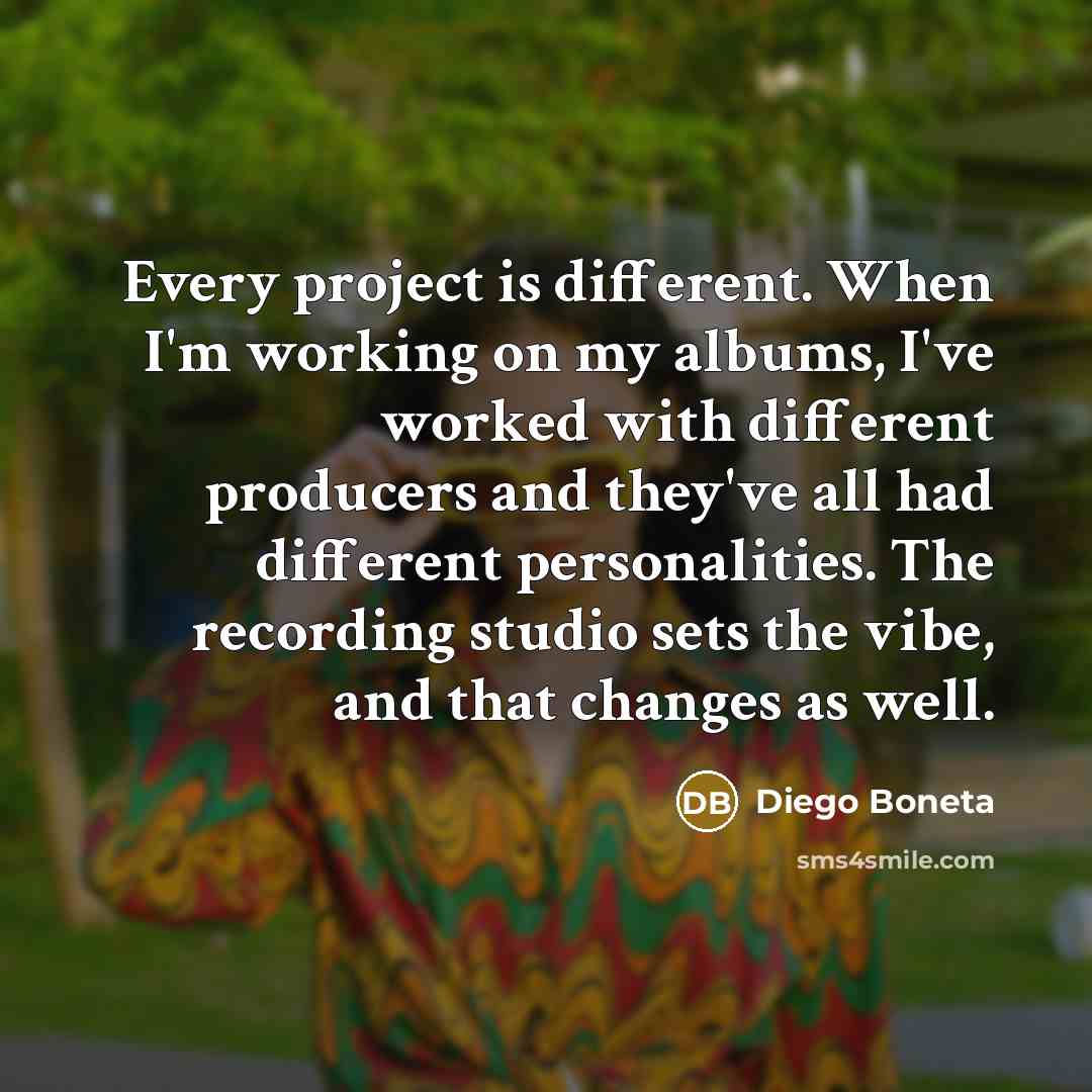 “Every project is different. When I'm working on my albums,…” quote by Diego Boneta