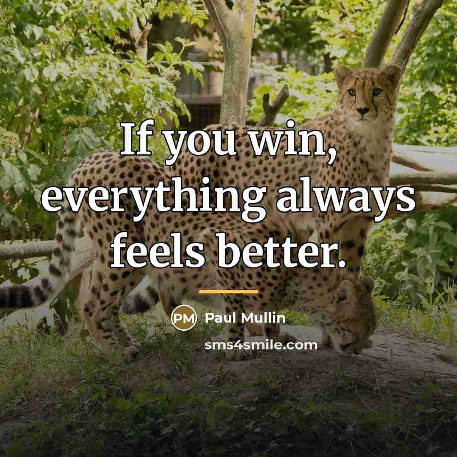 “If you win, everything always feels better.…” quote by Paul Mullin
