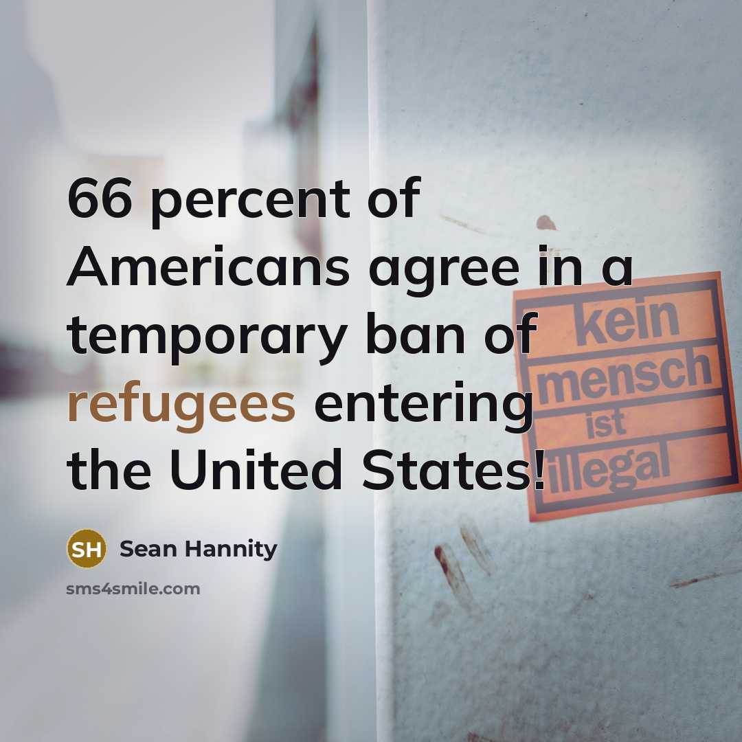 “66 percent of Americans agree in a temporary ban of…” quote by Sean Hannity