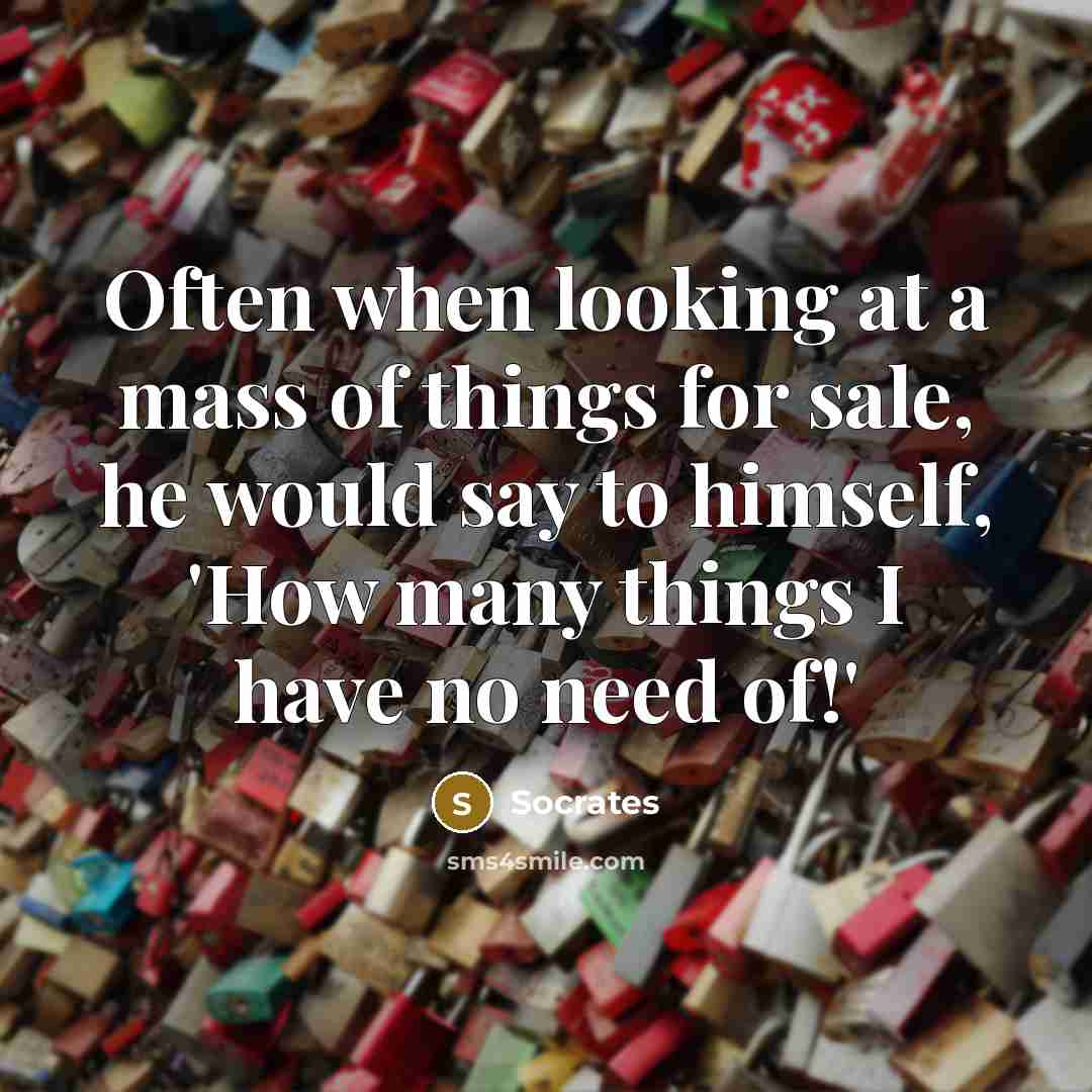 “Often when looking at a mass of things for sale,…” quote by Socrates