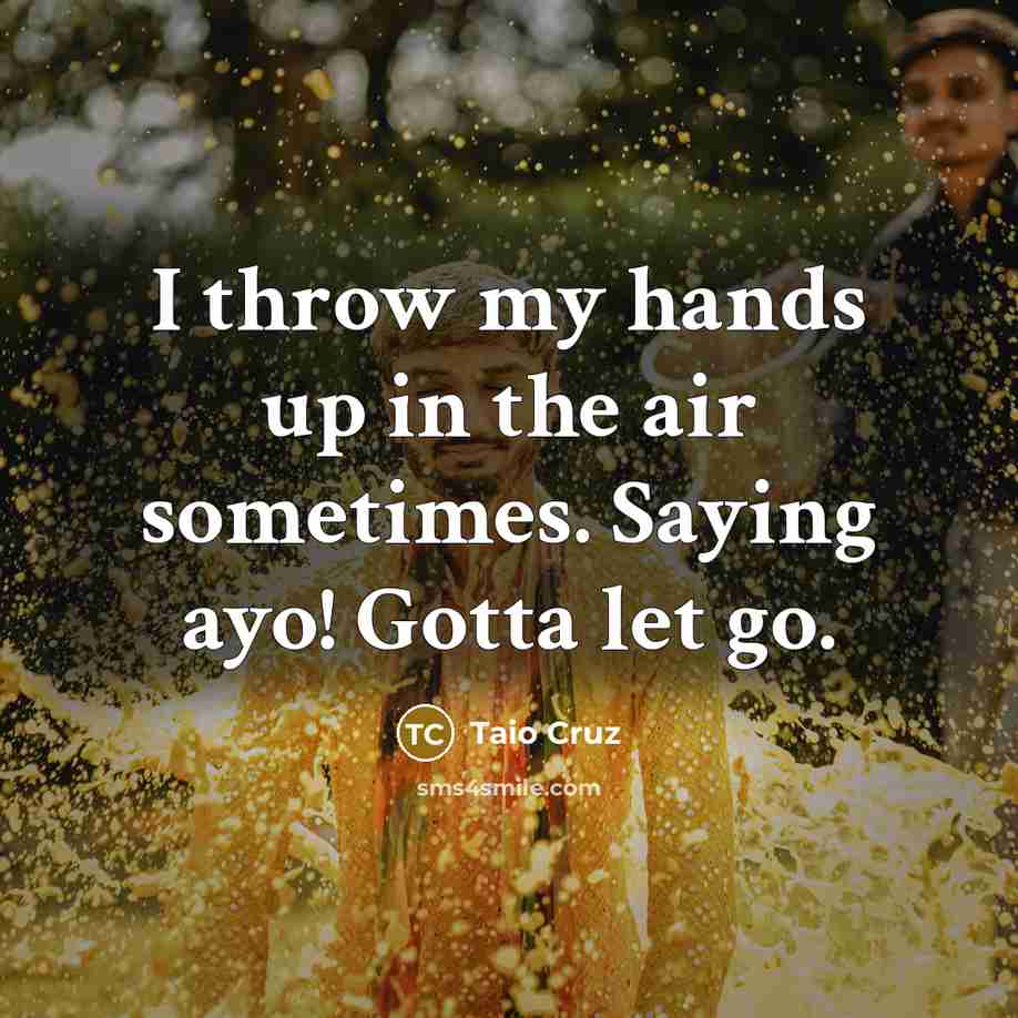 “I throw my hands up in the air sometimes. Saying…” quote by Taio Cruz