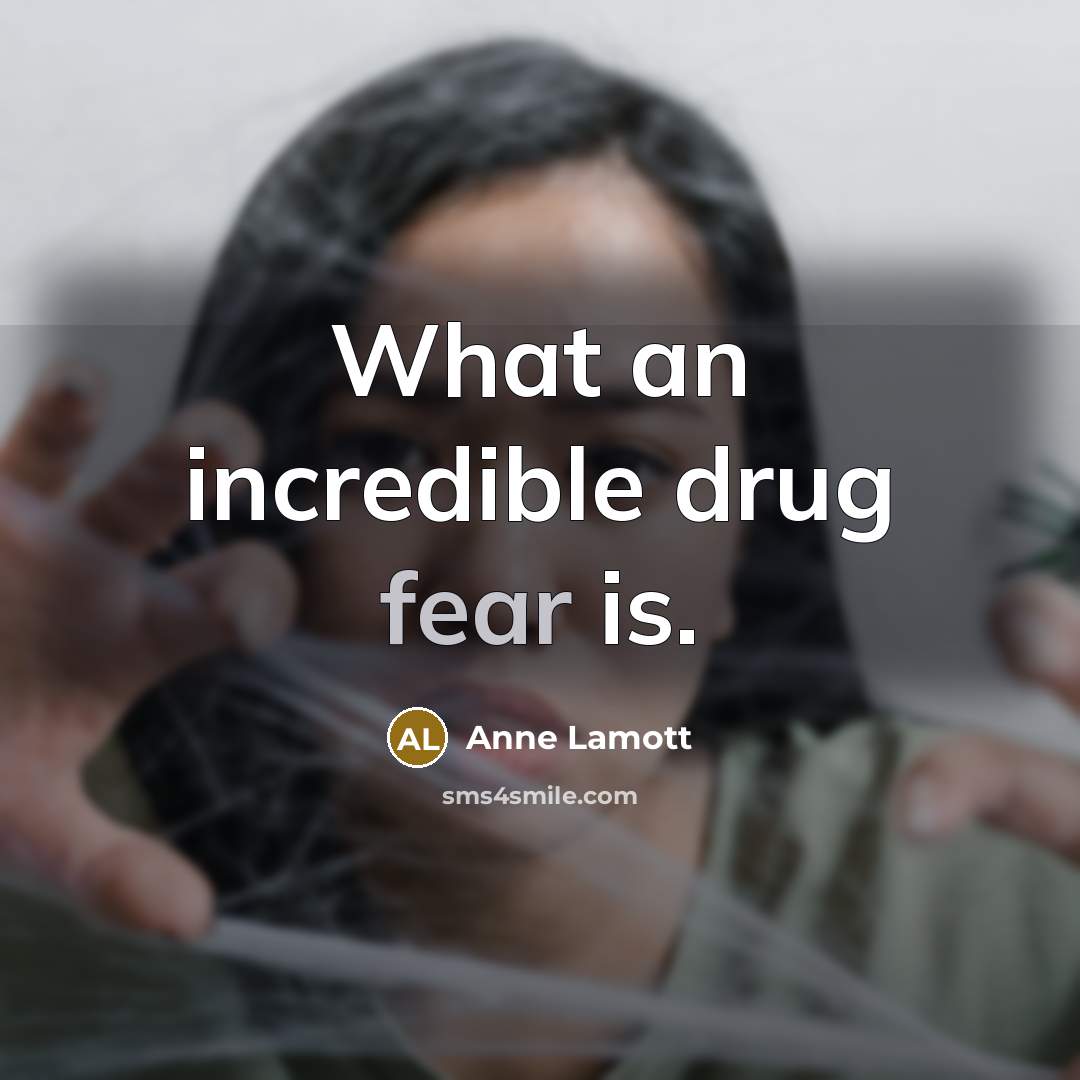 “What an incredible drug fear is.…” quote by Anne Lamott