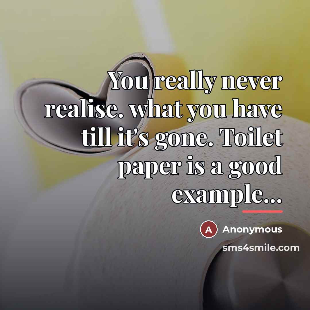 “You really never realise. what you have till it's gone.…” quote by Anonymous