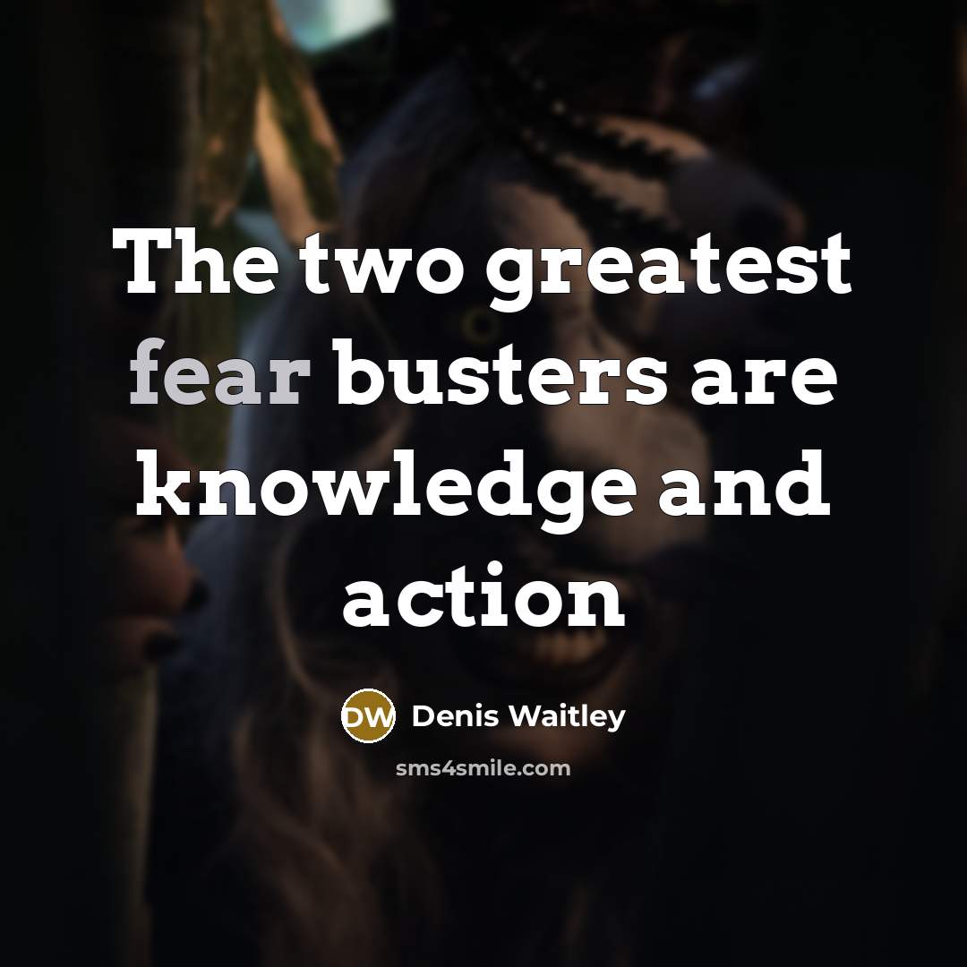 “The two greatest fear busters are knowledge and action…” quote by Denis Waitley
