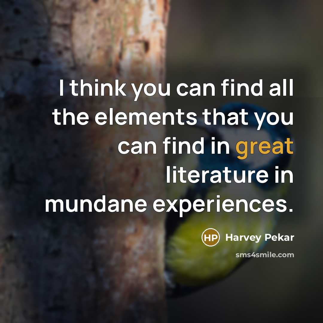 “I think you can find all the elements that you…” quote by Harvey Pekar