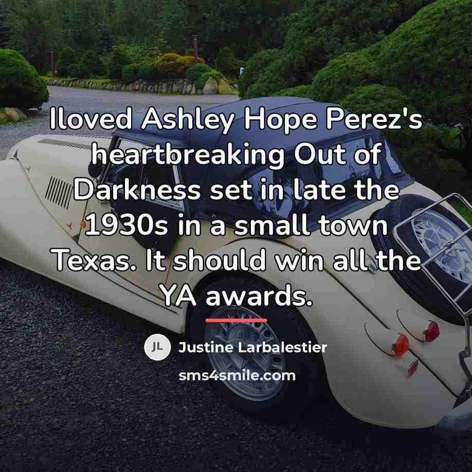 “Iloved Ashley Hope Perez's heartbreaking Out of Darkness set in…” quote by Justine Larbalestier