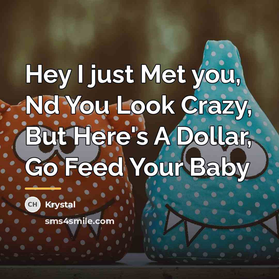 “Hey I just Met you, Nd You Look Crazy, But…” quote by Krystal