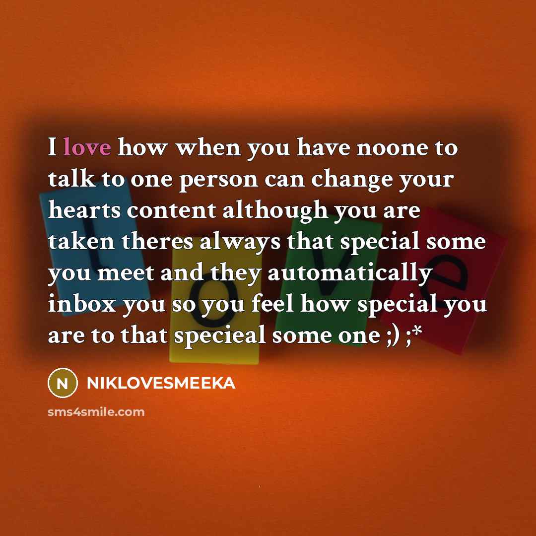 “I love how when you have noone to talk to…” quote by NIKLOVESMEEKA