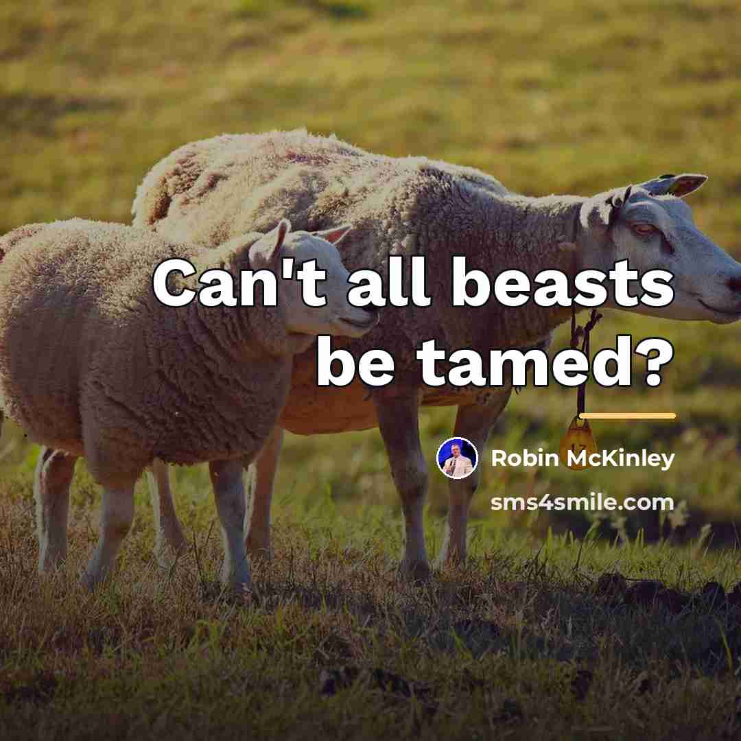 “Can't all beasts be tamed?…” quote by Robin McKinley