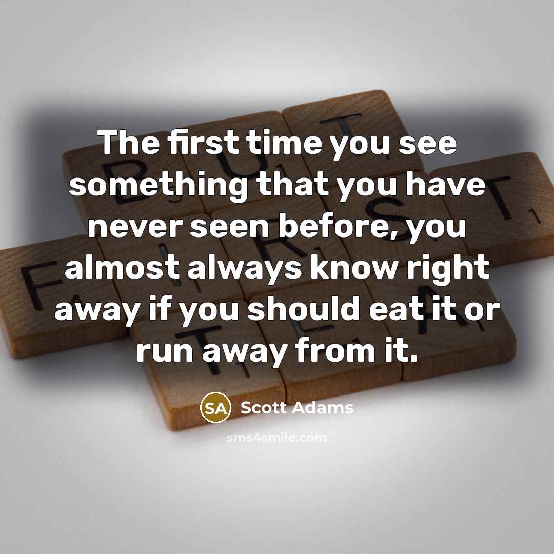 “The first time you see something that you have never…” quote by Scott Adams