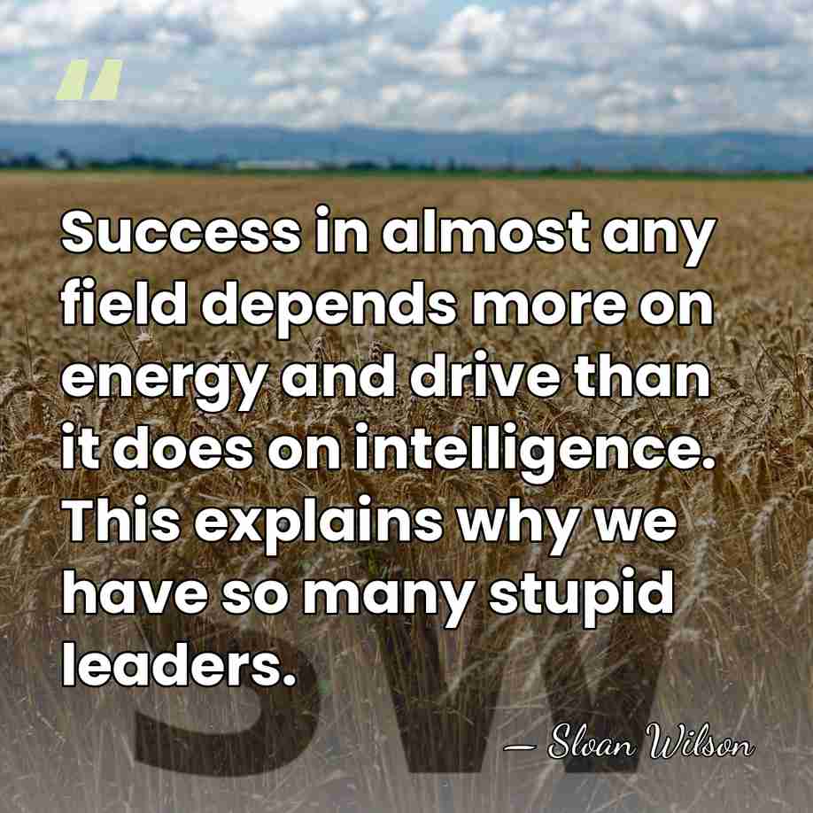 Success in almost any field depends more on energy and drive than&hellip; - Sloan Wilson