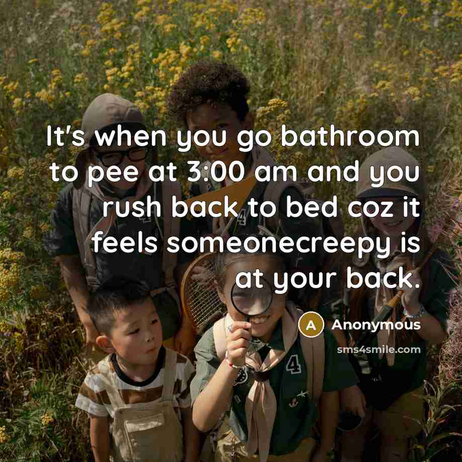 “It's when you go bathroom to pee at 3:00 am…” quote by Anonymous