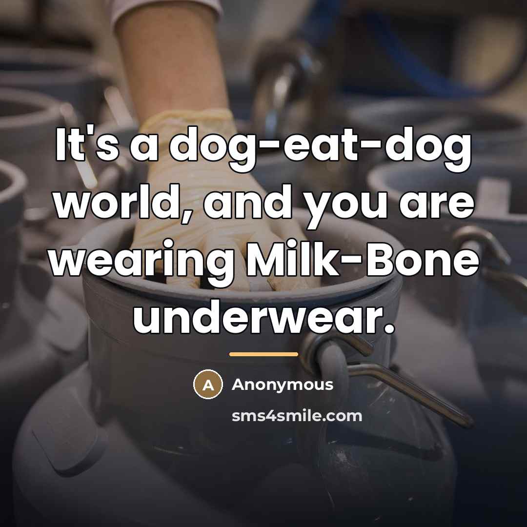 “It's a dog-eat-dog world, and you are wearing Milk-Bone underwear.…” quote by Anonymous