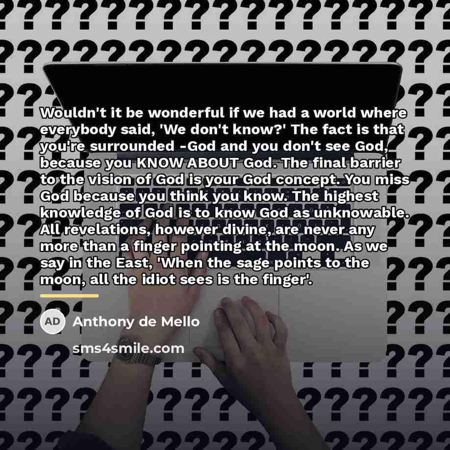 “Wouldn't it be wonderful if we had a world where…” quote by Anthony de Mello