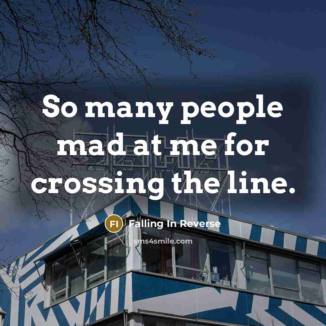 “So many people mad at me for crossing the line.…” quote by Falling In Reverse
