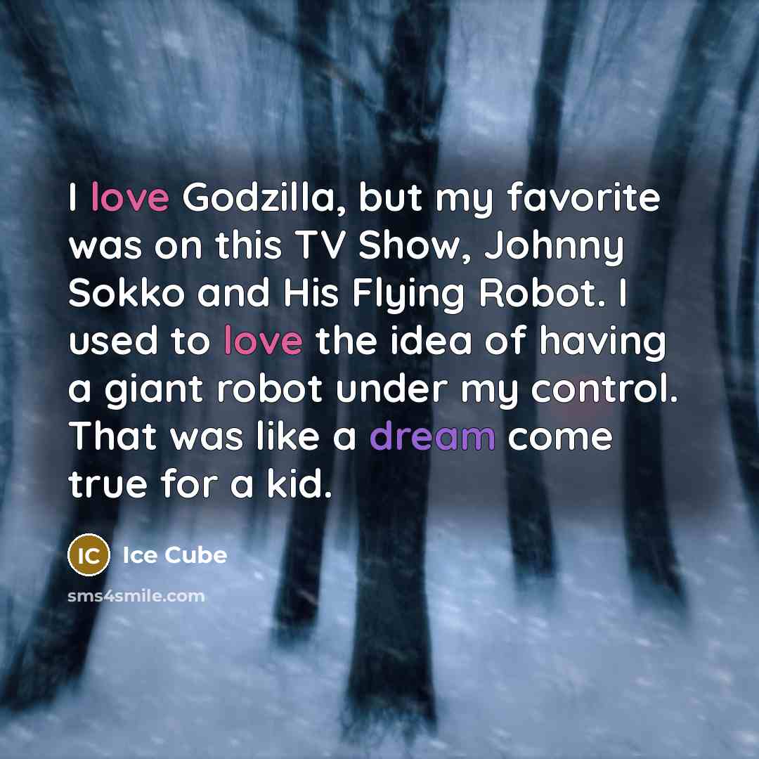 “I love Godzilla, but my favorite was on this TV…” quote by Ice Cube