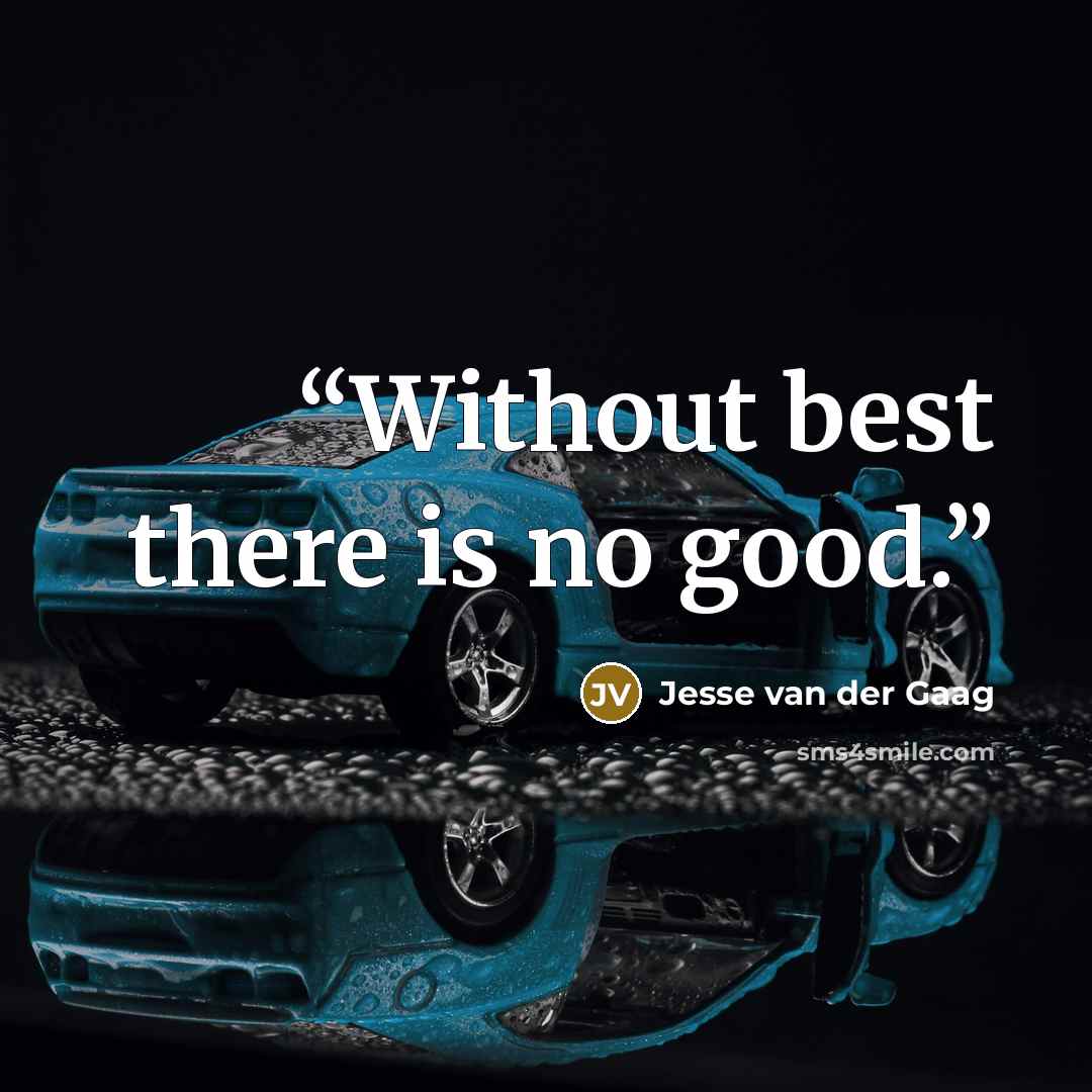 “Without best there is no good.” quote by Jesse van der Gaag