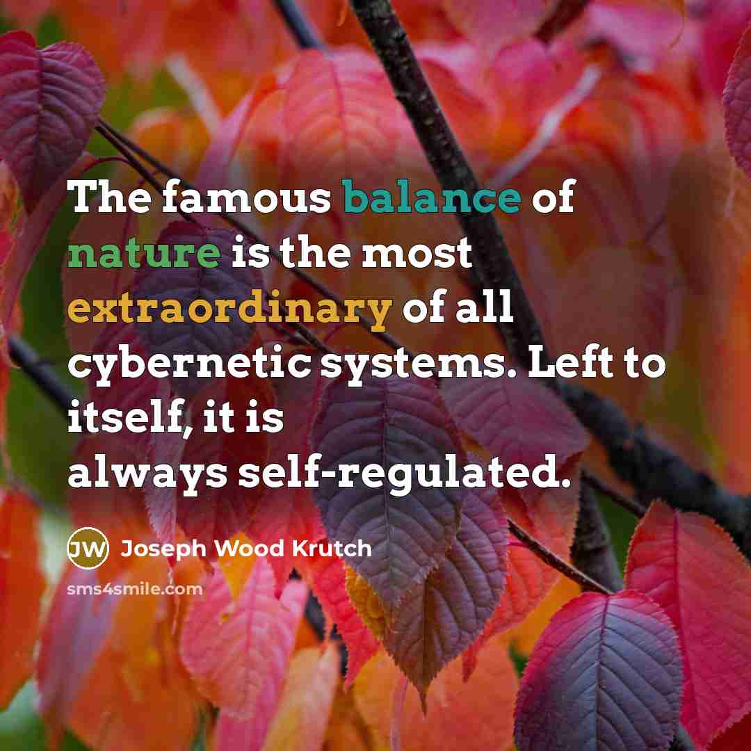 “The famous balance of nature is the most extraordinary of…” quote by Joseph Wood Krutch