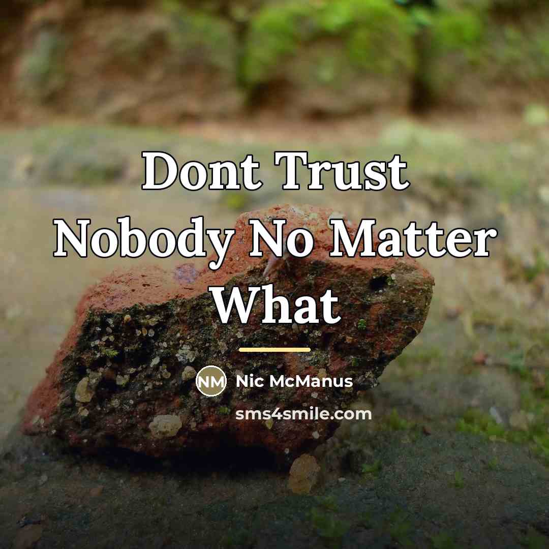 “Dont Trust Nobody No Matter What…” quote by Nic McManus