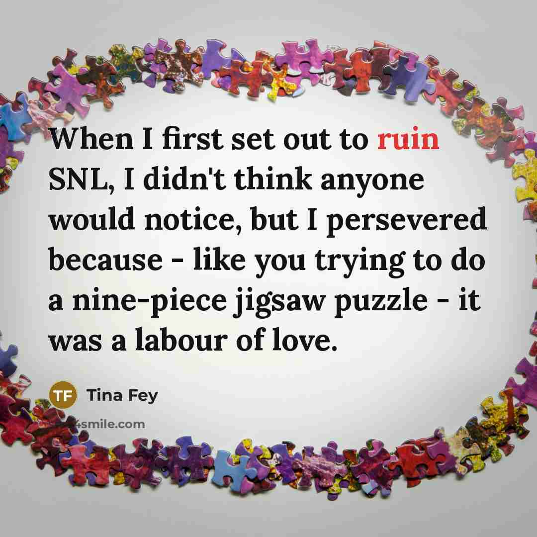 “When I first set out to ruin SNL, I didn't…” quote by Tina Fey