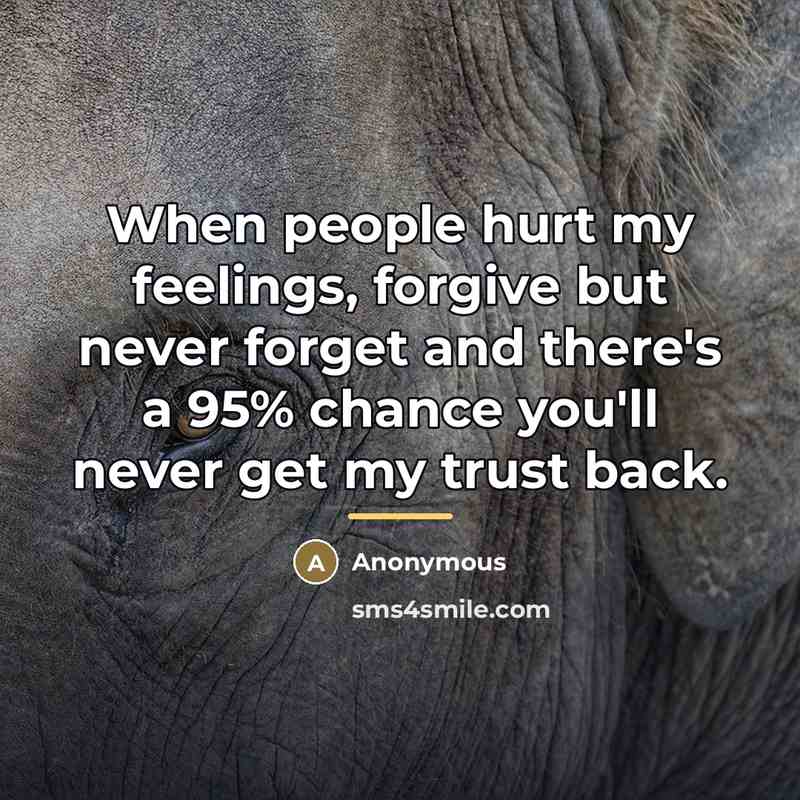 “When people hurt my feelings, forgive but never forget and…” quote by Anonymous