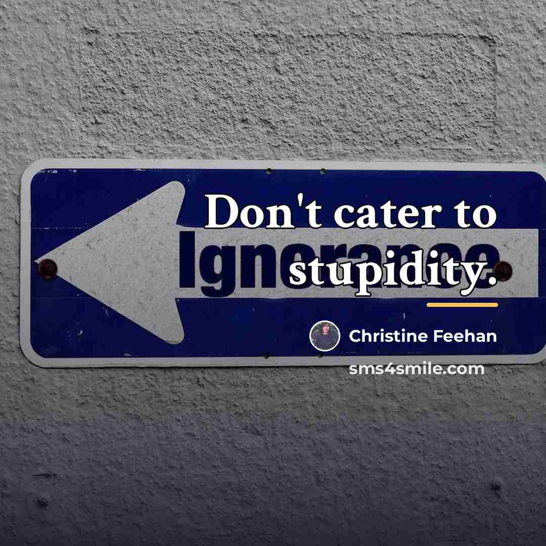 “Don't cater to stupidity.…” quote by Christine Feehan