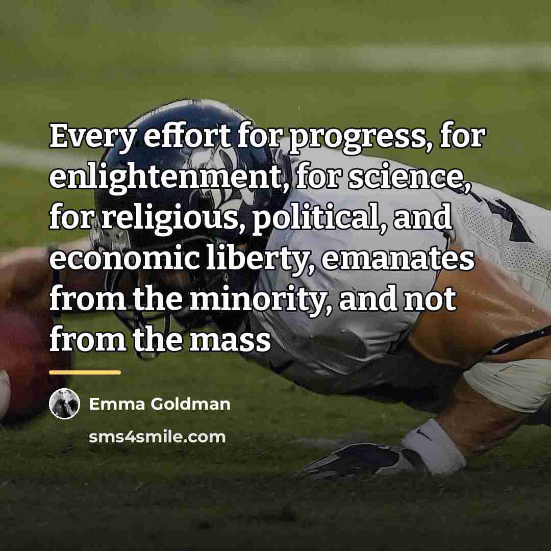 “Every effort for progress, for enlightenment, for science, for religious,…” quote by Emma Goldman