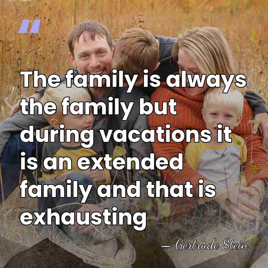 The family is always the family but during vacations it is an&hellip; - Gertrude Stein