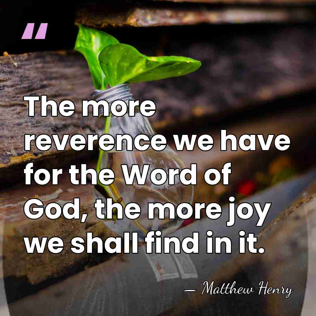 The more reverence we have for the Word of God, the more&hellip; - Matthew Henry