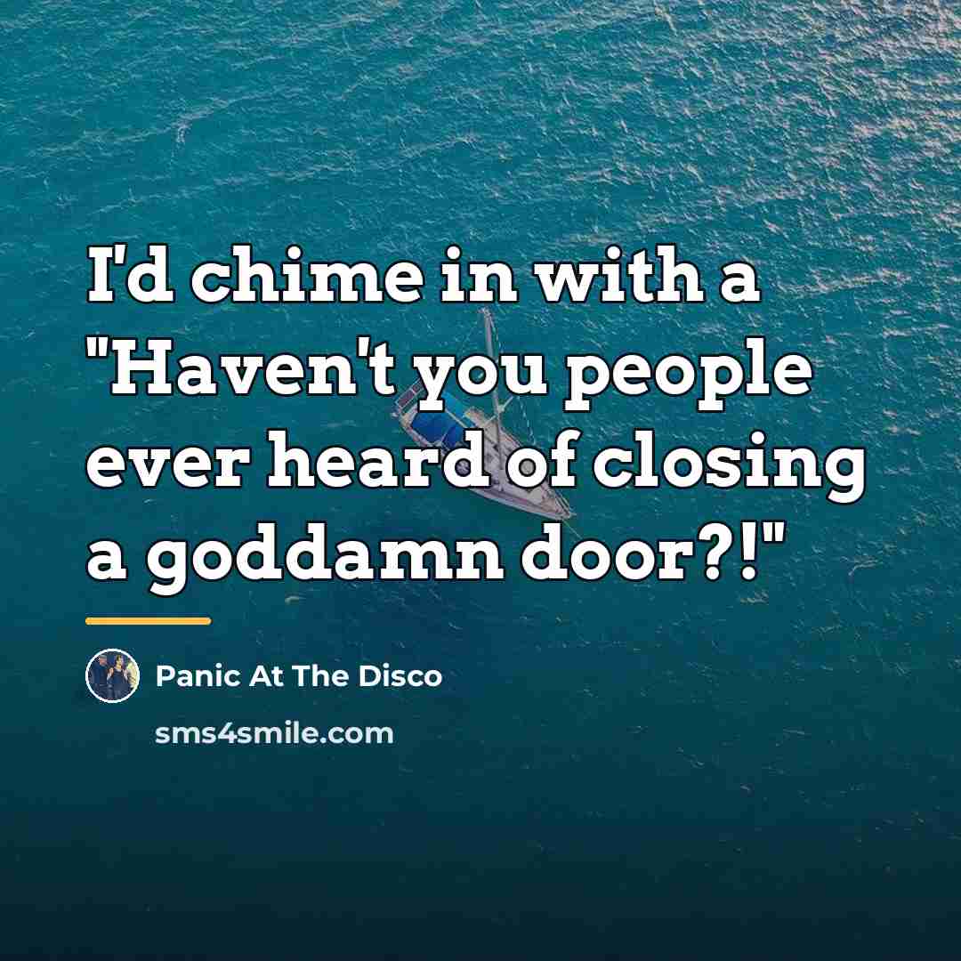 “I'd chime in with a "Haven't you people ever heard…” quote by Panic At The Disco