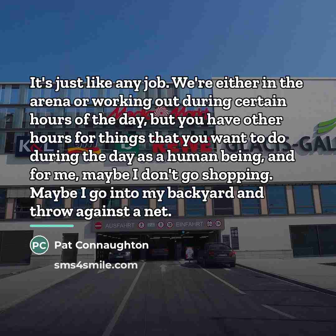 “It's just like any job. We're either in the arena…” quote by Pat Connaughton
