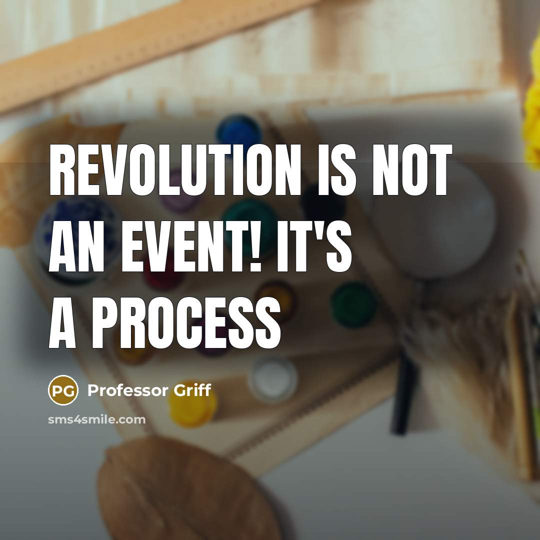 “Revolution is not an event! It's a process…” quote by Professor Griff